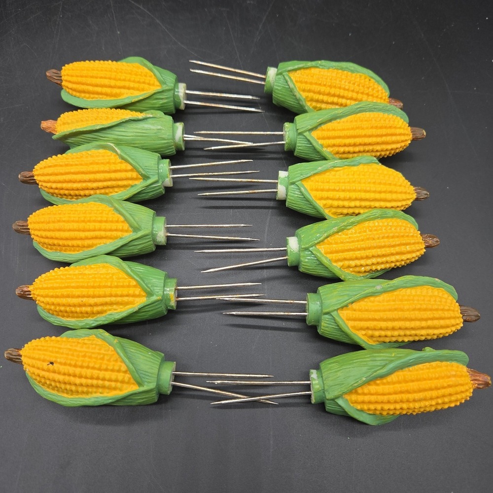 Charcoal Companion Minicorn Corn Holders 12 Pc Lot 6 Pairs Mini Yellow Shucker